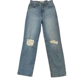 Madewell The Perfect Vintage Straight Distressed Jeans Size 25